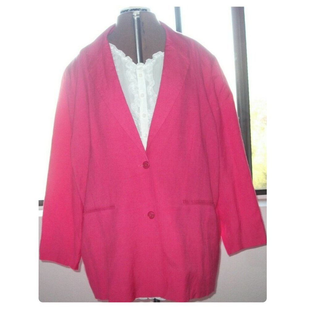 Jessica London Plus Size 22 2X Blazer Pink Coat - Picture 4 of 9